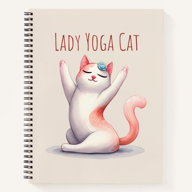 Cuaderno Gato Yoga Pose - Gato Lady Yoga (Anverso)