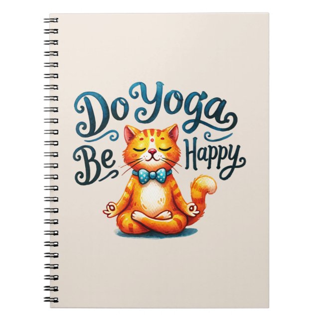 Cuaderno Gato Yoga Pose - Haz Yoga, sé feliz (Frente)