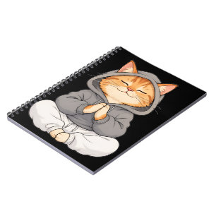 Cuaderno Gato Zen con Capucha – Lindo Gato de Dibujos Medit