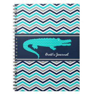Cuaderno Gator azul Aqua en el portátil personalizado de Ch