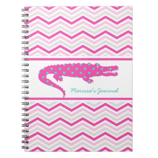 Cuaderno Gator rosado en un portátil personalizado de Chevr