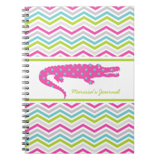 Cuaderno Gator rosado en un portátil personalizado de Chevr