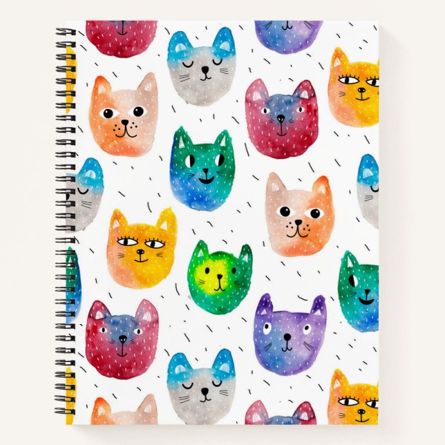 Cuaderno Gatos a la acuarela y amigos (Anverso)