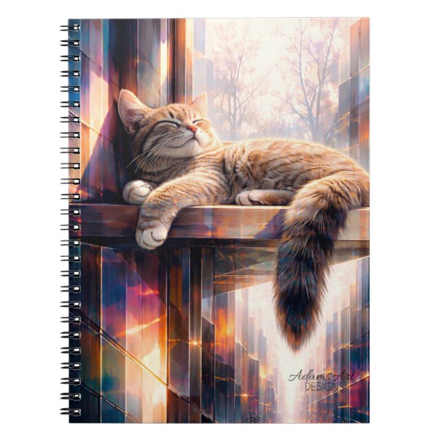 Cuaderno Gatos Acogedores Sueños Iluminados por el Sol Arte (Frente)