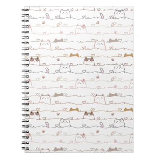 Cuaderno Gatos adorables asomándose sobre corazones