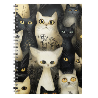 Cuaderno gatos blancos y negros