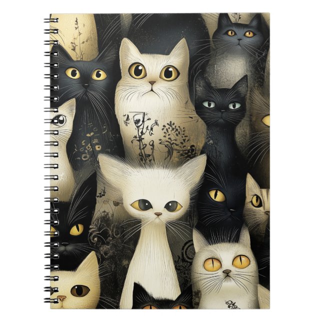 Cuaderno gatos blancos y negros (Frente)