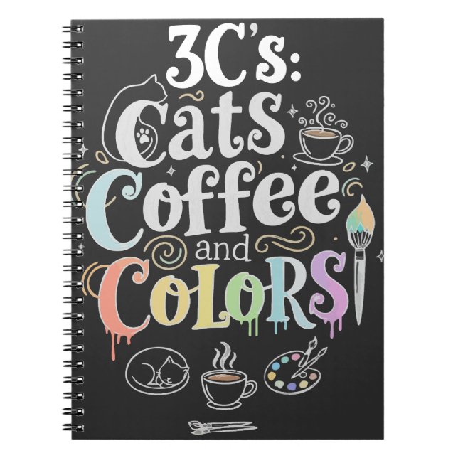 Cuaderno Gatos Café y Colores (Frente)