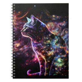 CUADERNO GATOS CELESTIALES COLORIDOS EN EL ESPACIO