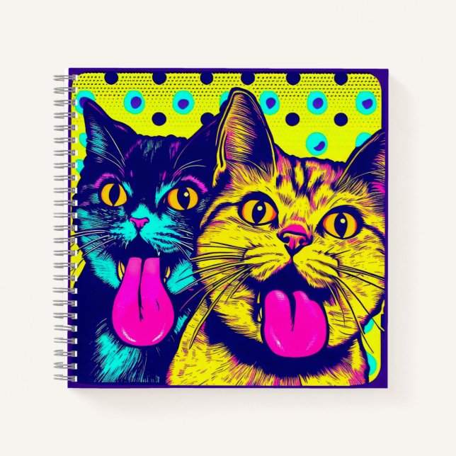 Cuaderno Gatos con lengua afuera (Anverso)