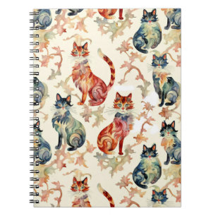Cuaderno Gatos con un patrón de acuarela chino