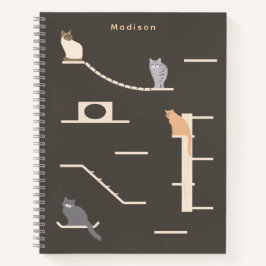 Cuaderno Gatos cortos en el mobiliario de la pared de un ga