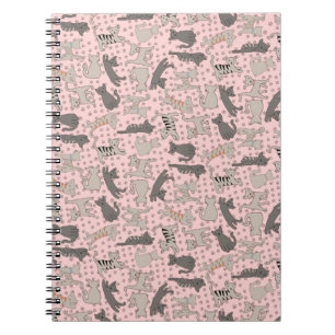 Cuaderno Gatos de baile con las impresiones de la pata