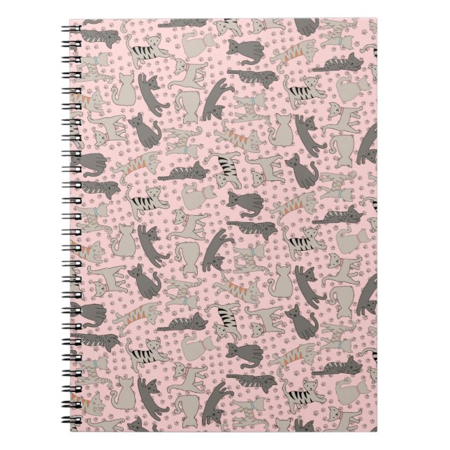 Cuaderno Gatos de baile con las impresiones de la pata (Frente)