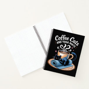 Cuaderno Gatos de café y esterillas de yoga Yoga de gato di