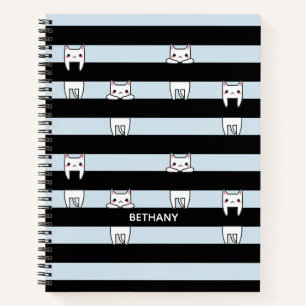 Cuaderno Gatos de escalada en rayas personalizadas