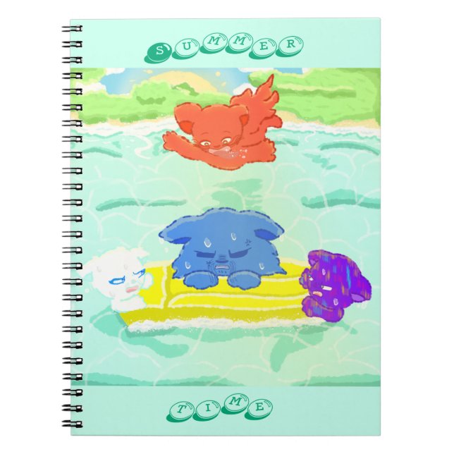 Cuaderno Gatos de familia en verano (Frente)