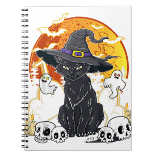 Cuaderno Gatos De Halloween Con Gorra De Disfraces De Gorra