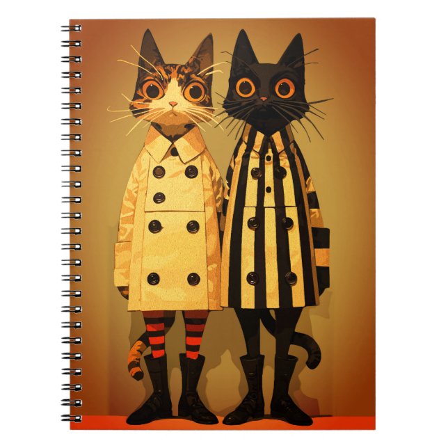 Cuaderno Gatos de Moda – Abrigos y Botas de Gato Originales (Frente)