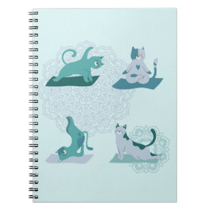 Cuaderno Gatos de yoga verdes