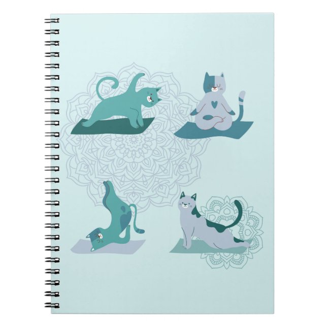 Cuaderno Gatos de yoga verdes (Frente)