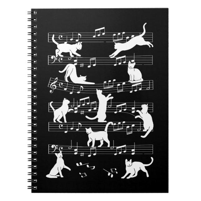 Cuaderno Gatos divertidos Humor de un músico gato Dueño (Frente)