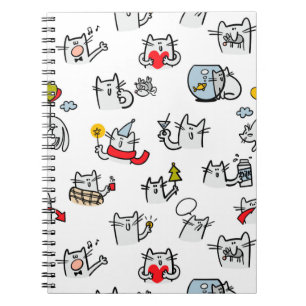 Cuaderno Gatos divertidos, leche y magia.