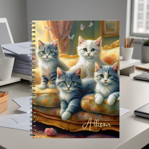 Cuaderno Gatos en el sofá - escenas lindas con aspecto vint