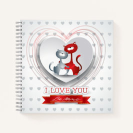 Cuaderno Gatos enamorados del corazón