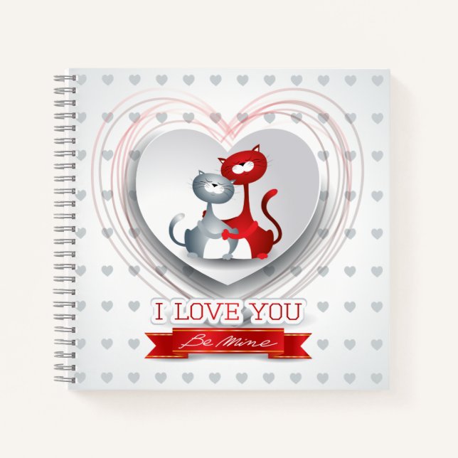 Cuaderno Gatos enamorados del corazón (Anverso)