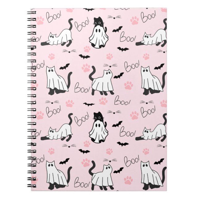 Cuaderno Gatos Fantasmas Adorables Halloween (Frente)