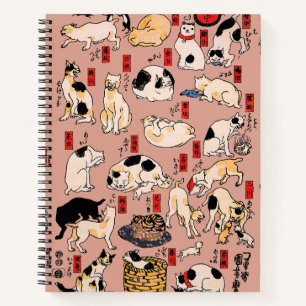 Cuaderno gatos japoneses Ukiyo-e Funny kitty