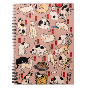 Cuaderno gatos japoneses Ukiyo-e Funny kitty