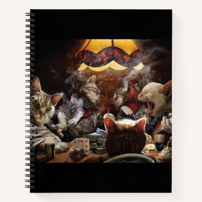 Cuaderno Gatos jugando al póquer (Anverso)