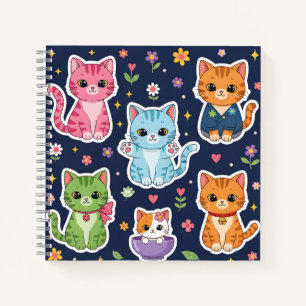 Cuaderno Gatos Kawaii Lindos Neko Gato Divertido Regalo Ama