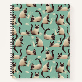 Cuaderno Gatos malvados siameses golpean las cosas