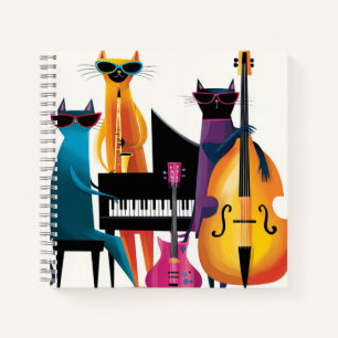 Cuaderno Gatos Músicos de Jazz Cool Banda