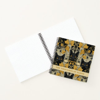 Cuaderno Gatos Negros & Arañas Art Nouveau Halloween