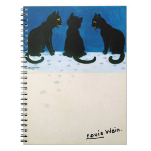 Cuaderno Gatos negros en la nieve, Louis Wain