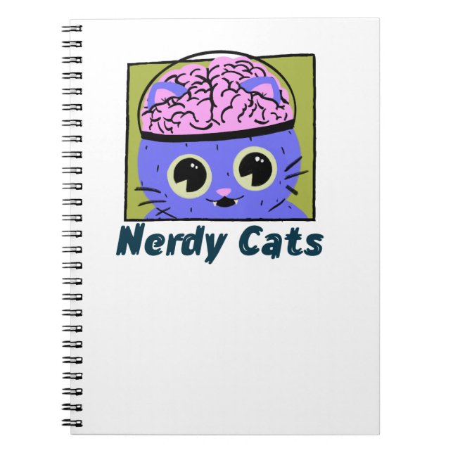 Cuaderno Gatos Nerdy, diseño cerebral (Frente)
