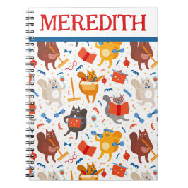 Cuaderno Gatos Ocupados En Todo El Portátil De Impresión