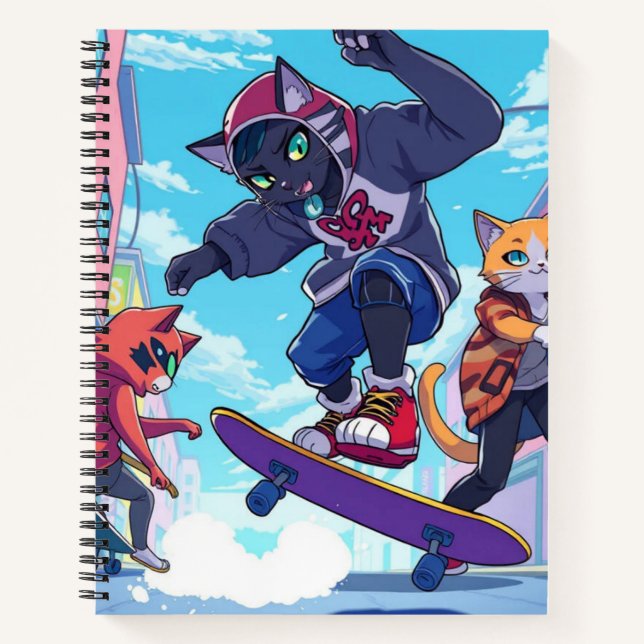 Cuaderno Gatos patinadores (Anverso)