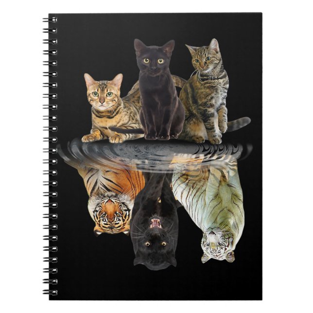 Cuaderno Gatos Reflejan Amantes De Gato Amantes De Un Tigre (Frente)