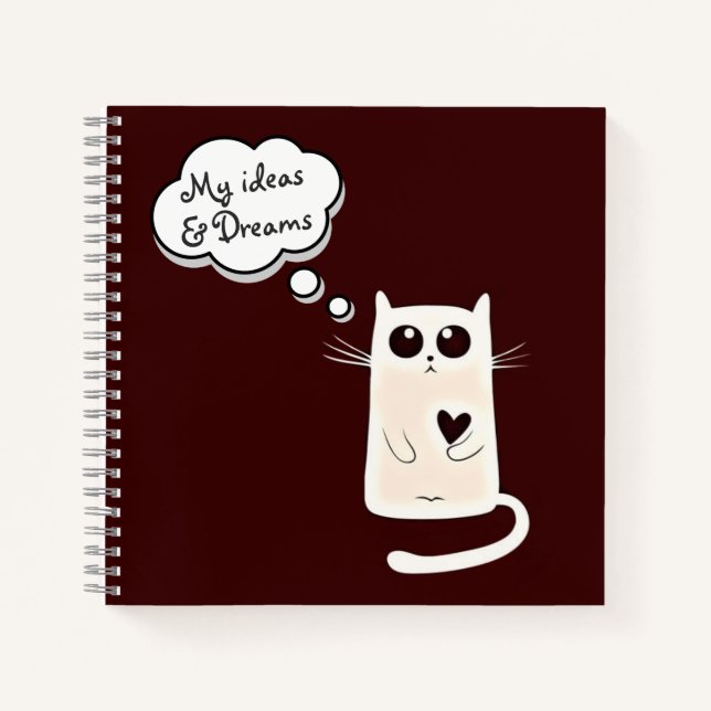 Cuaderno Gatos solitarios corazones lindos (Anverso)