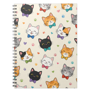 Cuaderno Gatos sonrientes con corbatas de lazo