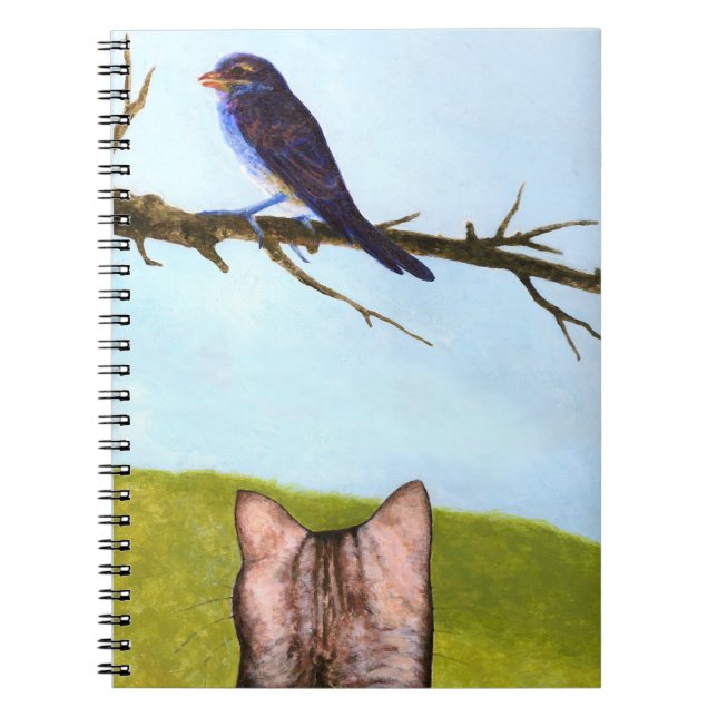 Cuaderno Gatos Tabby Hablan con Pájaros (Frente)