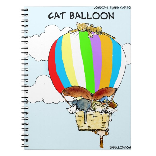 Cuaderno Gatos Voladores Dibujos Animados Divertidos (Frente)