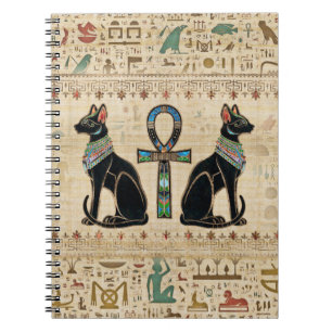 Cuaderno Gatos y cruz de tobillo egipcios