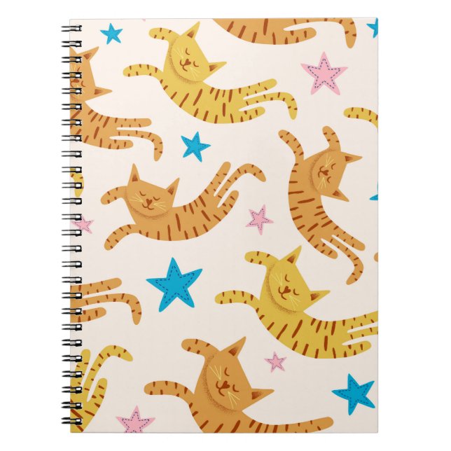 Cuaderno Gatos y estrellas caprichosos: Patrón de moda para (Frente)