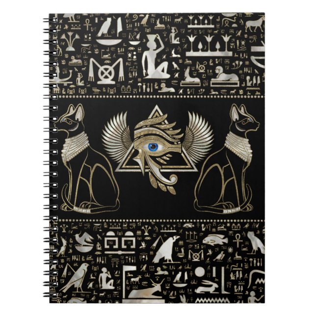Cuaderno Gatos y ojos egipcios de Horus (Frente)